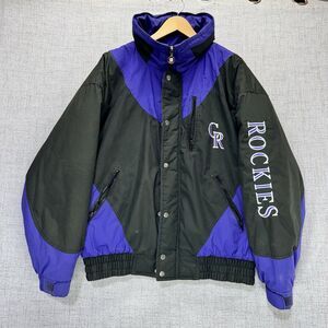 Vintage Colorado Rockies Jacket Men's Size XL Embroidered Puffer 90s